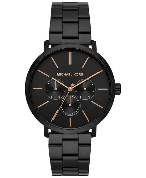 michael kors men's blake multifunction black stainless steel watch|Michael Kors clear band watch.